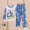 2025 Nuevo Conjunto de Ropa para el Hogar de Pantalones de Manga Larga para Niños Casual Primavera y Otoño Pijamas Ropa Delgada para Aire Acondicionado para Niños y Niñas