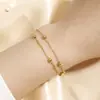Pulsera de Doble Capa con Perlas para Celebridad de Internet y Personalidad de la Moda, Pulsera de Perlas Versátil y Simple con Exquisitos Elementos Geométricos