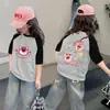 Camiseta de Verano para Niña de Manga Corta 100% Algodón Nuevo Estilo 2026 Camiseta Fina de Verano con Media Manga para Niños Niñas t