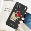 Capa de Celular Estilo Ins Minimalista Flor de Rosa Maçã 16E Case Macio de Cobertura Total com Furo Preciso para iPhone 13 Pro Max Desenho