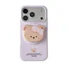 Funda Magnética de Oso de Lunares para iPhone 17p, Funda Magnética Apple 18 Pro Max, Soporte 16p, 15 Versión Coreana