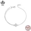 Pulseira cruz personalizada de camada dupla original Aifule prata esterlina s925 banhada a platina pulseira de joias diárias para combinar com tudo para mulheres
