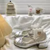 Zapatos Mary Jane de Cuero Blanco Francés para Mujer 2026 Nuevos con Lazo Punta Redonda Para Falda Tacón Grueso Tacón Medio Zapatos JK Individuales