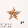 Adhesivo termofusible de estrella de cinco puntas con borde de color para decoración de ropa y equipaje. Adhesivo con patrón.