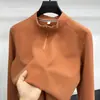 Sudadera con media cremallera de forro polar cepillado de doble cara para hombre, nueva colección otoño/invierno 2026, cuello alto, retiene el calor, cálida, manga larga, capa base