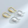 Pendientes de plata de ley S925 con cuatro diamantes, estilo japonés y coreano, elegantes, chapados en oro, para mujer.