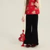 Liquidação EspecialColete Jacquard para Meninas com Acabamento de Pelúcia e Botões Tradicionais Chineses, Novo Traje Festivo Estilo Chinês para Crianças