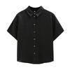 Nueva Camisa de Lino de Manga Corta para Mujer Primavera y Verano 2026 Camisa Holgada Cuello de Camisa Lino Lluvia de Verano Rocío Top para Mujer