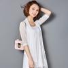 Chal pequeño para mujer, prenda exterior de verano, corta, con protección solar, cárdigan, abrigo fino, chaleco informal de moda con falda.