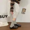 Zapatos Mary Jane con Hebilla de Remache Retro para Mujer Otoño Nuevo Estilo Zapatos Pequeños de Cuero Británicos Suela Suave con Falda Zapatos de Vestir