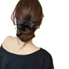 Gordito~Nuevo Estilo Otoño/Invierno Ins Dulce Satinado Tridimensional Lazo Grande Pinza para el Cabello Pinza para Cola de Caballo Accesorios para el Cabello Pinza Plátano