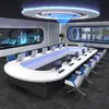 Mesa de Conferência Criativa em Forma de U Mesa Longa Senso de Tecnologia Multifuncional Sala de Conferência Mesa de Negociação Mesa Inteligente para Videoconferência