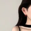 Pendientes Ovalados de Plata Recubierta de Oro Real de 14K con Aguja de Plata y Circonita, Estilo Vintage, Pendientes Versátiles, Lujo Ligero, Pendientes de Alta Gama