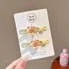 Pinzas florales para el pelo estilo coreano para mujer, pinzas laterales elegantes y exquisitas, pasadores de lazo lindos, pasadores de colores al por mayor
