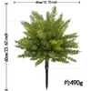 Atacado do Fabricante Plantas Artificiais Transfronteiriças, Folhas de Cipreste de Cinco Ramos, Plantas em Vasos de Plástico, Arbustos para Exterior, Decorações para Amazon, Estacas de Solo