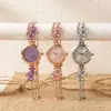 Nuevo Reloj Pulsera de Flores para Mujer, Estilo de Gama Alta de Nicho, Reloj de Cuarzo Ajustable Deslizante, Reloj Versátil para Estudiantes al por Mayor