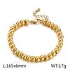 Moda coreana pulseira de aço inoxidável pulseira de bola de aço joias contas redondas aço titânio banhado a ouro 18k joias de contas