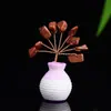 Árvore de Cristal Atacado Cristal Rosa Natural Citrino Cascalho Pequeno Vaso Árvore da Fortuna Decoração de Mesa para Casa Enfeites