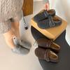 Botas de Nieve Planas 2025 Zapatos de Algodón para Mujer Más Terciopelo Velcro Piel Nuevo Otoño e Invierno Cálido Casual Birkenstocks