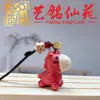 Llavero Colgante Caballo Gordo Tangma Arte Ming Xianyuan Caballo Zodiaco de Madera Adorno Creativo Lindo Borla Encanto para Bolsos