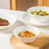 Tigelas e Pratos de Palha Branco Puro, Pratos para Comida Ocidental de Hotel, Louças de Cerâmica de Alto Valor, Tigelas de Arroz para Restaurante, Pratos de Servir, Tigelas de Sopa, Pratos de Salada