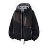 Nueva chaqueta de primavera y otoño para parejas, delgada, con capucha, de bloques de color, casual, corte holgado, versátil, chaqueta de marca moderna para adolescentes