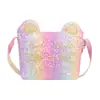 Bolso Bandolera de Moda con Escamas de Pez de Lentejuelas en Degradado de Color Hecho a Medida de Fábrica Bolso Bandolera Pequeño Infantil de Gato Lindo de Dibujos Animados