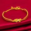 Set de tres piezas de latón chapado en oro, doble valiente, oro arena de Vietnam, lingote de plata valiente, joyería valiente, pulsera valiente, colgante, anillo