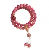 Pulsera Bodhi de Doble Círculo con Diseño de Flor de Arándano, Cuentas de Buda del Zodiaco, Accesorios de Loto, Pulsera Popular para los Doce Signos del Zodiaco, Mayoreo