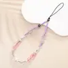 Cadena de Perlas Estilo Chanel para Teléfono con Colgante de Flor Pequeña, Correa para Teléfono, Decoración de Cuentas para Funda de Teléfono, Cadena Anticaída para Mujeres