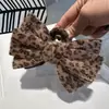 2025 Pinza para el pelo con lazo de estampado de leopardo profundo, alta de 11 cm, pasador para media coleta, accesorio para el pelo, estilo coreano para mujer