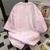 Camiseta de Manga Curta Tie-Dye com Letras de Algodão 100% Puro Europeia e Americana de Nicho para Homens e Mulheres, Tops de Casal Unisex Soltos com Gola Redonda para o Verão