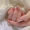 Unhas Usáveis Feitas à Mão, Estilo Desejo Puro, Menina Apimentada Olho de Gato Borboleta Nail Art de Boutique, Unhas Usáveis Finas em Formato de Cachorro, Unhas Postiças Atacado