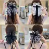 Pinza de Clip con Lazo de Malla y Gypsophila para Bebé, Pasador de Pelo de Gama Alta para Cola de Caballo Baja, Accesorios para el Cabello en la Parte Posterior de la Cabeza