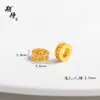 Esperando accesorios DIY de color dorado Jiubao, colgante de anillo de pedrería redonda exquisita, colgante de anillo de diamante, accesorios para pulsera de cuentas