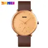 Belleza Atemporal Clásico Transfronterizo Delgado Reloj de Cuarzo Casual de Negocios para Hombre Correa de Cuero Resistente al Agua Guangzhou Relojes al por Mayor