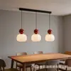 Candelabro Moderno Estilo Crema para Restaurante, Lámpara Colgante de Tres Cabezas para Mesa de Comedor Barra de Bar, Iluminación Nórdica Acogedora de Calabaza para Restaurante