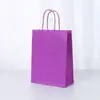 Punto 26 Color sólido Bolsa de mano de papel Kraft para llevar a mano Bolsa de regalo Bolsa de papel de envolver estilo Ins venta al por mayor