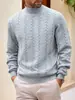 Ropa de punto europea de talla estándar para otoño e invierno, ropa de punto, diaria, color liso, moda joven para hombre, jacquard, cuello alto, lana cálida