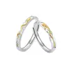 Anillo de Pareja Serpiente y Rosa Plata Esterlina S925 para Hombre y Mujer Zodíaco Serpiente Nuevo Diseño Nicho Año de Nacimiento Accesorios Anillo de Pareja