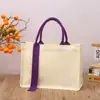 Bolsa de lona tridimensional en blanco con cinta gruesa al por mayor bolsa tote para actividades escolares de negocios bolsa de lona para hombro y mano