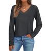 Amazon 2026 Comércio Exterior Europeu e Americano Transfronteiriço Moda Feminina Mais Vendida Camisa Casual Fashion de Manga Longa com Renda e Decote V Outono e Inverno