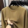 Bestseller de live-streaming: suéter de malha masculino com gola redonda, mangas compridas e padrão jacquard, adequado para homens jovens e de meia-idade, e perfeito como peça base para outono e inverno
