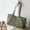 Bolso tote de lona marrón de gran capacidad para mujer, modelo nuevo 2026, adecuado para la escuela y el trabajo, versátil y simple