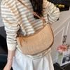 Bolso Tejido de Paja Bohemio para Mujer, Nuevo Modelo Verano 2026, Bolso Cruzado Tipo Dumpling Tejido Arcoíris, Bolso para Vacaciones en la Playa