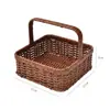 Cesta de mão de rattan sintético trançado para vegetais, cesta retangular de armazenamento para ingredientes de hot pot, cesta para frutas e vegetais frescos para restaurantes
