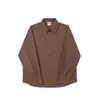 Yidao Vintage Otoño 2026 Nuevas Llegadas Retro Estructura Curva Diseño de Puntadas Solapa Simple Casual Camisa de Manga Larga