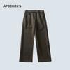 Pantalones de Lana APO para Hombre Invierno Nuevo Sentido de Alta Gama Sueltos Rectos Pantalones Casuales de Negocios Pantalones con Cordones