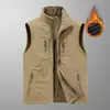 [Uso por Ambos Lados] Chaleco de Terciopelo Exterior de Secado Rápido para Hombre Chaleco Delgado de Trabajo Chaleco para Pesca Fotografía Chaleco Talla Grande