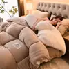 Colcha de Invierno de Color Sólido Gruesa Cálida de Terciopelo de Cordero Colcha de Terciopelo de Copo de Nieve Ropa de Cama Núcleo de Colcha para Aire Acondicionado Colchón Individual Grupo de Regalo Beneficios